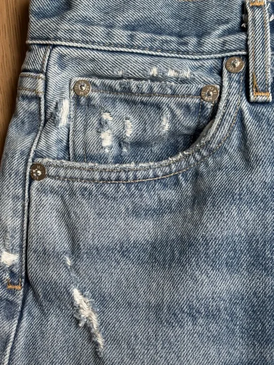 AGOLDE 90s Mid Rise Loose Fit Jean Blue Distressed Size 25 - Picture 5 of 13